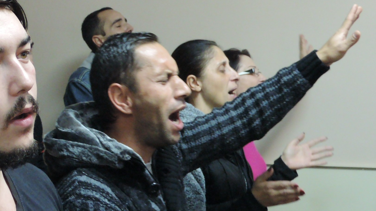 Figure 6. Emotions. Collective effervescence in the Uszka Free Christian Church Congregation (photo by István Povedák, December 13, 2015).